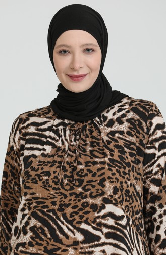 فستان بُني 8408.Leopar