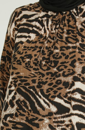 فستان بُني 8408.Leopar
