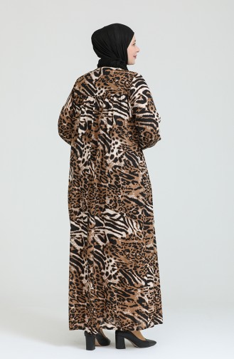 فستان بُني 8408.Leopar