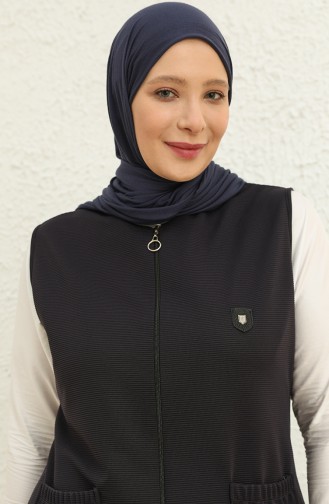 Dunkelblau Strickjacke 8403.Lacivert