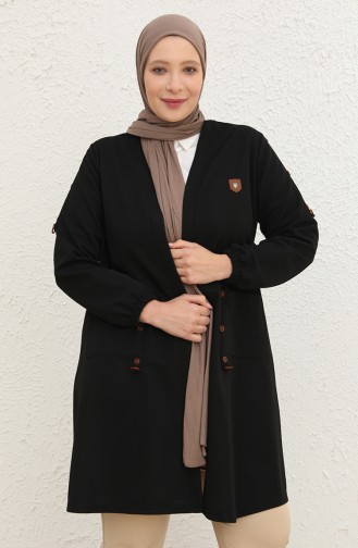 Schwarz Strickjacke 4969-1.Siyah