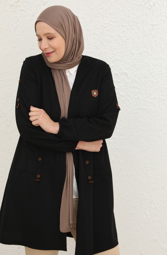 Schwarz Strickjacke 4969-1.Siyah