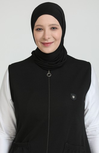Kadın Büyük Beden Ottoman Çelik Örme Yelek 8403 Siyah