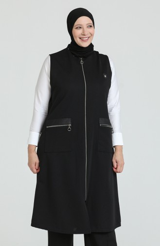 Black Gilet 8429.Siyah