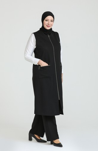 Schwarz Strickjacke 8429.Siyah