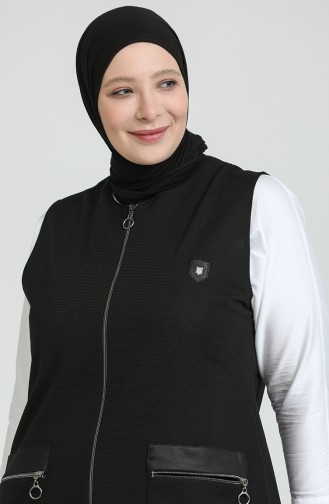 Schwarz Strickjacke 8429.Siyah