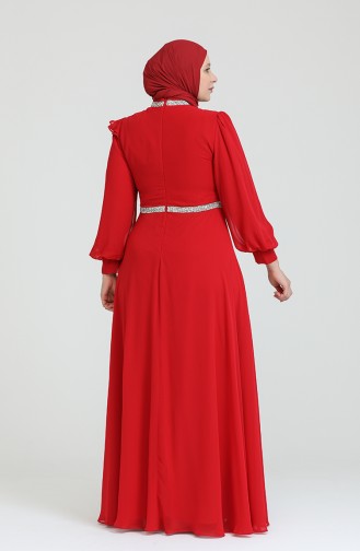 Rot Hijab-Abendkleider 4911-08