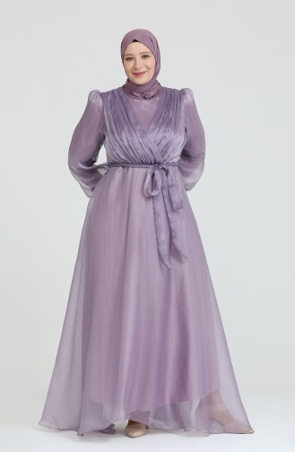 Violet Hijab Evening Dress 4919-06