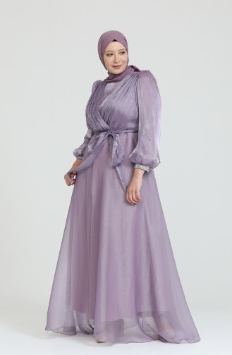 Violet Hijab Evening Dress 4919-06