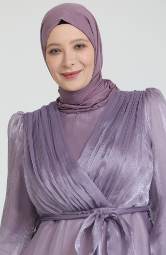 Violet Hijab Evening Dress 4919-06