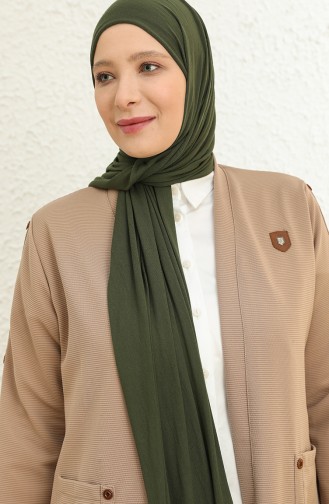 Kadın Büyük Beden Ottoman Cepli Çelik Hırka 4969 1 Vizon