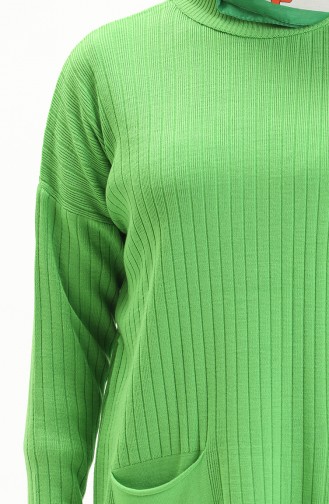 Ensemble Deux Pièces Tunique Jupe Tricot 0563-07 Vert Pistache 0563-07