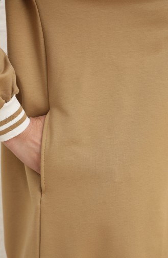 Plus Size Three Piece Tracksuit 6000-01 Camel 6000-01