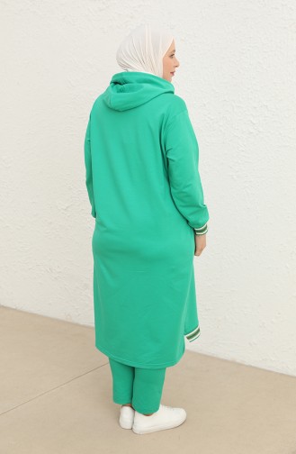 Plus Size Hooded Tracksuit 6003-03 Green 6003-03