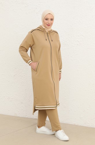 Ensemble de Survêtement à Capuche Grande Taille 6003-04 Camel 6003-04