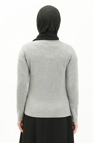 Desenli Sweat Bluz 22653-02 Gri