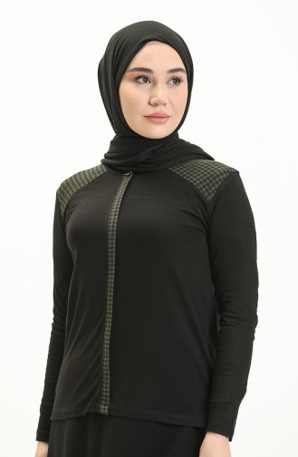 Kazayağı Garnili Bluz 22760-02 Haki