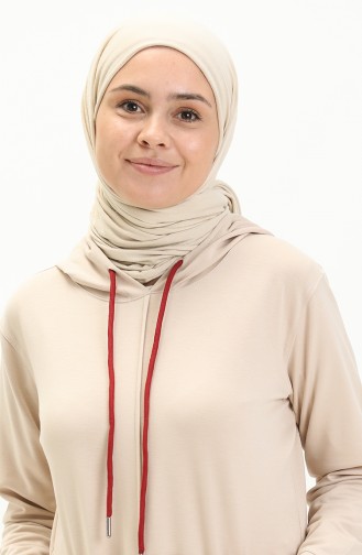 Kapüşonlu Sweat Bluz 22601-03 Bej