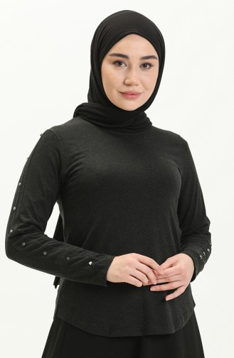 Kol Detaylı Bluz 22706-01 Antrasit