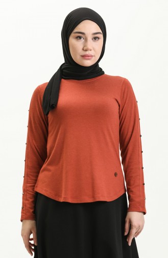 Ziegelrot Bluse 22706-02