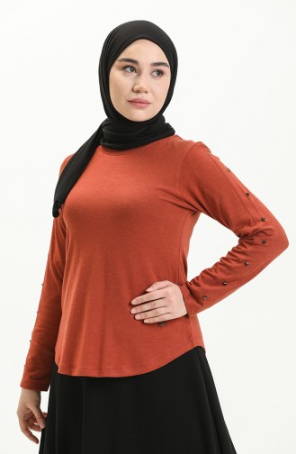 Ziegelrot Bluse 22706-02