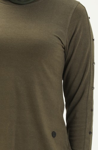 Kol Detaylı Bluz 22706-03 Haki