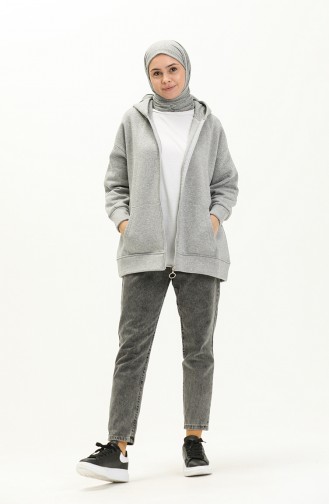 Hooded Cardigan 22158-01 Gray 22158-01