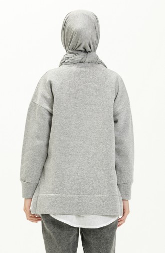 Side Slit Sweatshirt 22157-03 Gray 22157-03