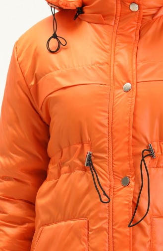 Kapüşonlu Kapitone Mont 2026-03 Oranj
