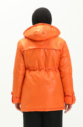 Kapüşonlu Kapitone Mont 2026-03 Oranj