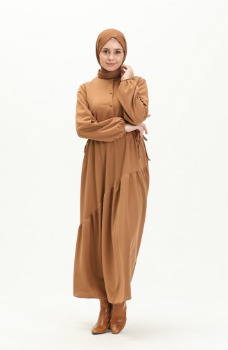 Tan Hijab Dress 5813-03