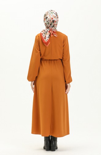 Senf Hijab Kleider 5813-04