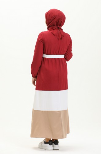 فستان أحمر كلاريت 10347-01