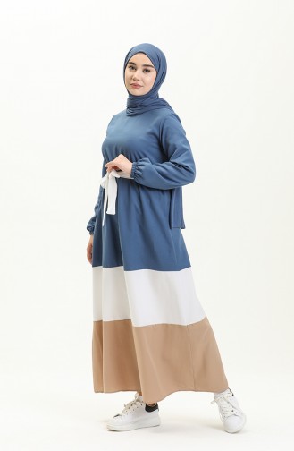 Indigo Hijab Kleider 10347-03