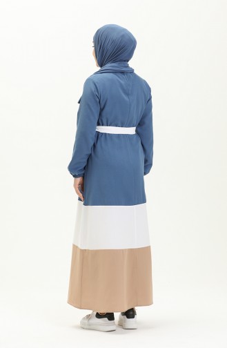 Indigo Hijab Kleider 10347-03