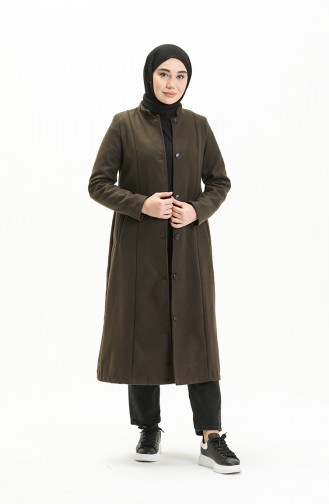 Düğmeli Kaşe Kaban 4018-12 Haki
