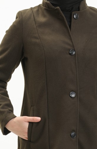 Düğmeli Kaşe Kaban 4018-12 Haki