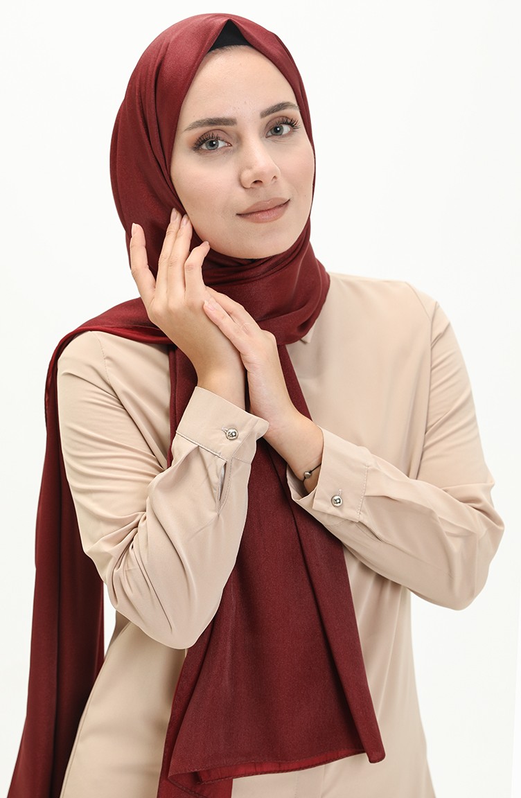 Black Shine Shawl Claret Red