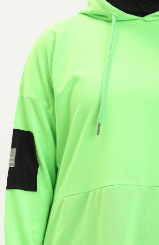Pamuklu Tunik Pantolon Eşofman Takım 2030-03 Neon Yeşili