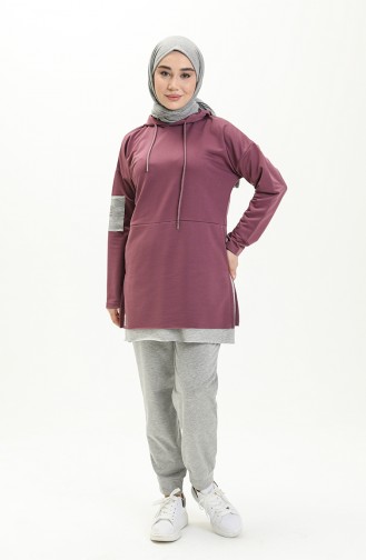 Cotton Tunic Trousers Tracksuit 2030-02 Dusty Rose 2030-02