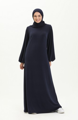 Navy Blue Hijab Dress 228461-01