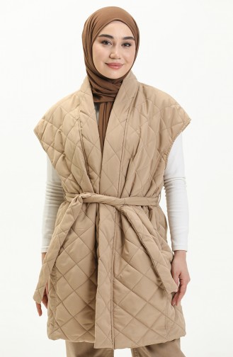 Kapitone Yelek 6926-02 Bej