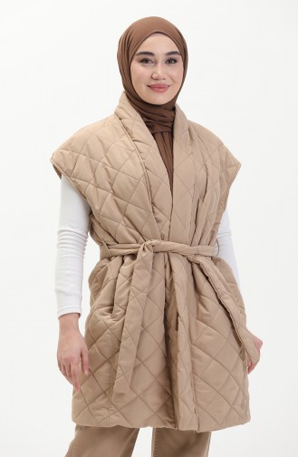 Kapitone Yelek 6926-02 Bej