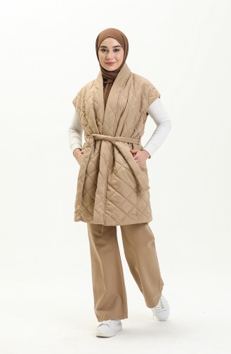 Kapitone Yelek 6926-02 Bej