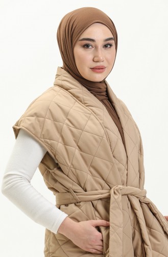 Kapitone Yelek 6926-02 Bej