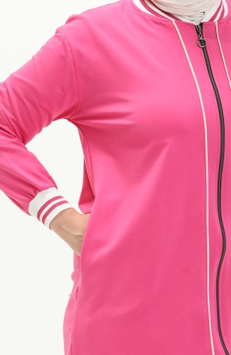 Plus Size Three Piece Tracksuit 6000-02 Fuchsia 6000-02