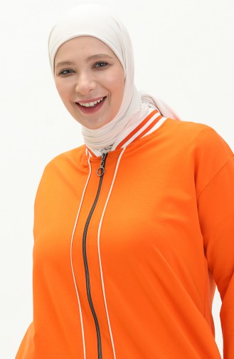 Plus Size Three Piece Tracksuit 6000-04 Orange 6000-04