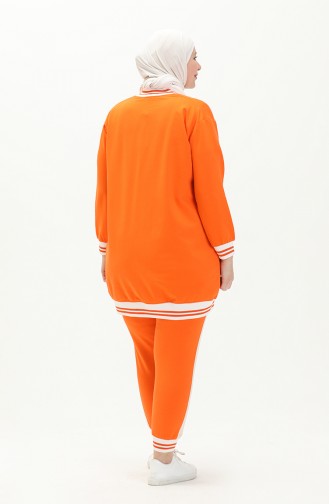 Plus Size Three Piece Tracksuit 6000-04 Orange 6000-04