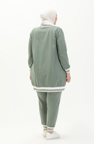 Ensemble de Survêtement 3 Pièces Grande Taille 6000-06 Vert Menthe 6000-06