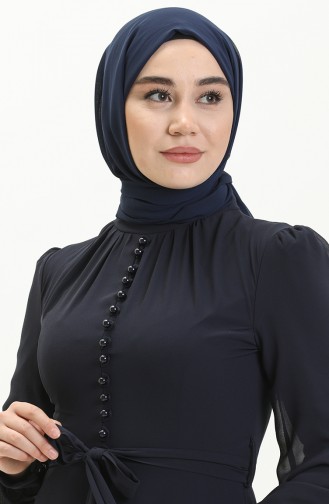 Habillé Hijab Bleu Marine 5695-11